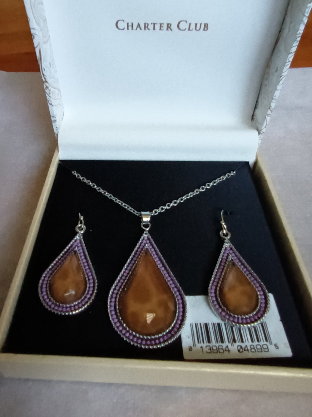 CHARTER CLUB NECKLACE & EARRINGS BOXED SET